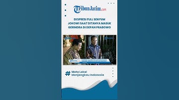 EKSPRESI FULL SENYUM JOKOWI SAAT DITANYA MASUK GERINDRA DI DEPAN PRABOWO