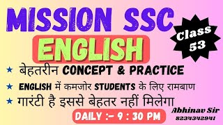 SSC PYQ PRACTICE || DAILY  BY ABHINAV SIR || SPECIAL CLASS NO 53 #SSC #english #pyq #ssccgl #chsl