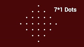 7×1 Dots Lotus Flower Rangoli 🌸 Easy & Beautiful Kolam for Beginners