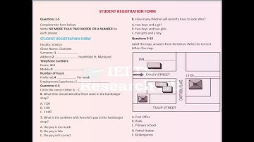Student Registration Form  part 1 IELTS Actual listening