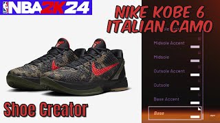 How To MAKE Nike Kobe 6 "Italian Camo" In NBA 2K24 Next Gen - Shoe Creator