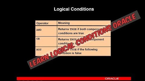 Logical operator "AND" "OR"  in Oracle Database  Urdu / Hindi