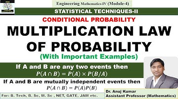 Multiplication Theorem of Probability | Multiplication Law of Independent Events | Conditional Event