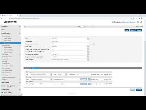 How to extend ring time on the iPECS Cloud Portal