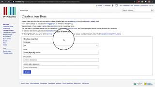 How to add a new item to Wikidata.