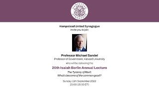 LIVE: 20th Isaiah Berlin Annual Lecture - Professor Michael Sandel
