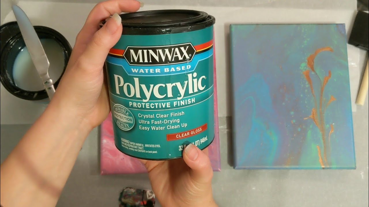 Sealing Acrylic Pour Painting With Minwax Polycrylic Protective Finish Sealing Acrylic Pour Painting With Minwax Polycrylic Protective Finish