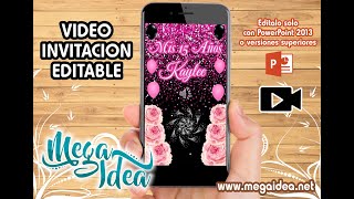Video Invitación De Negro Con Rosa En Powerpoint Editable
