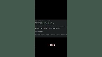 Python Trick: Creating a Dictionary from Two Lists with a Comprehension