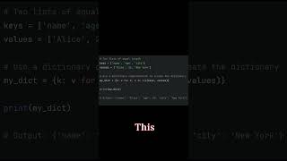 Python Trick: Creating a Dictionary from Two Lists with a Comprehension