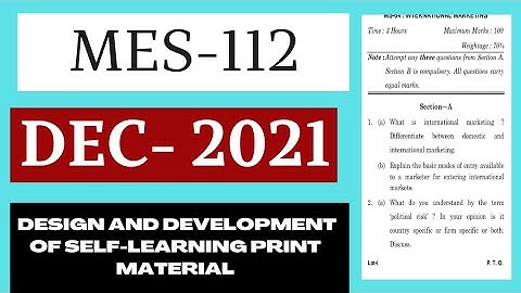 MES-112 (DECEMBER-2021) QUESTION PAPER IGNOU