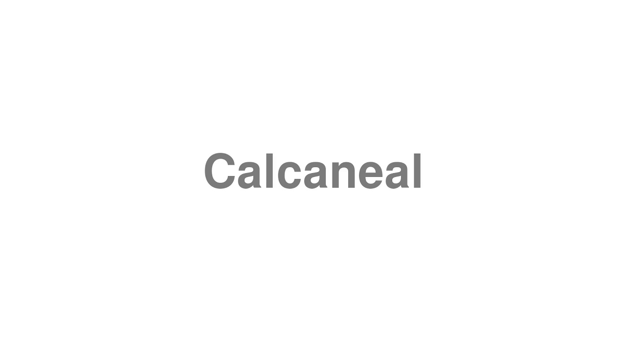 How to Pronounce "Calcaneal"