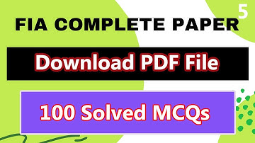 FIA Past Complete Paper Solved | Current Affairs Portion | Part-5 (Last)