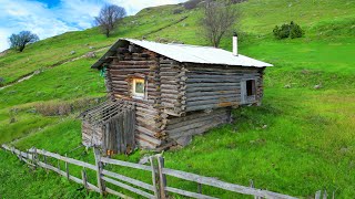 Hiding alone for 24 hours in my grandfather's 100yearold log house in the wild forest