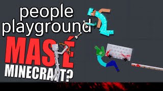 Pessoas Brincando no Minecraft mas é People Playground (boneworks 2d)