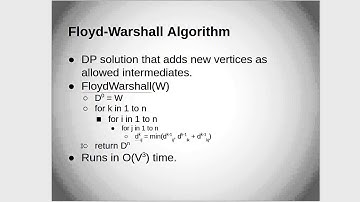 Floyd-Warshall and Johnson