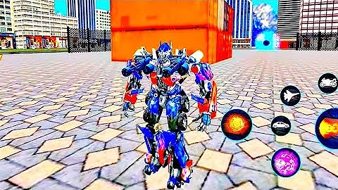 Optimus Prime Multiple Transformation Jet Robot Car Game - Android Gameplay