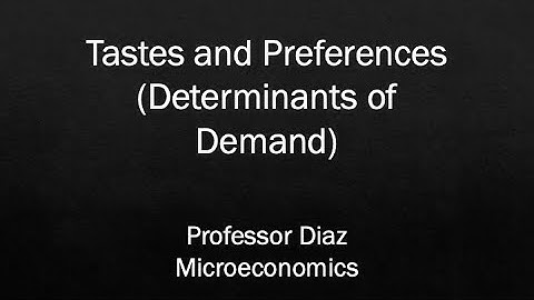 Tastes and Preferences (Determinants of Demand)
