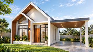 Modern Small House Design 6x10m | 2 Bedrooms, 2 Bathrooms & Open Living Space