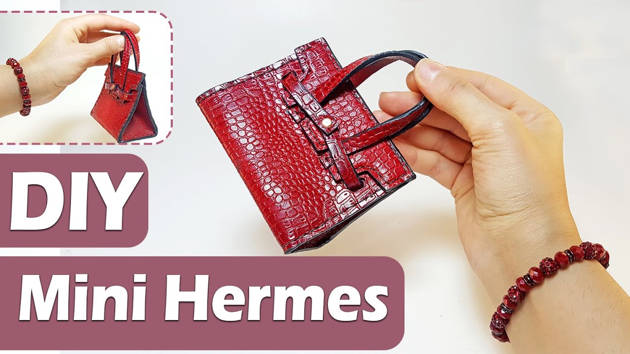 How to Make Mini Hermes Birkin Leather Bag // keychain --- DIY