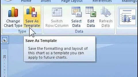 How to save a chart as a template in a document