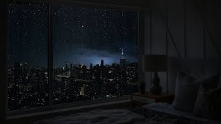 heavy rain at night for sleeping | rainy city night ambience | rain and thunderstorms for deep sleep