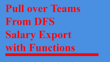 Pull over a List of Teams playing from DFS Draftkings Salary Export