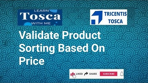 Tosca Training | Validate the Product Sorting Based on the Price Selection