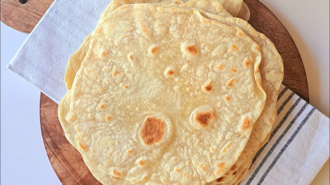 4 Ingredient Homemade Flour Tortillas!! YouTube
