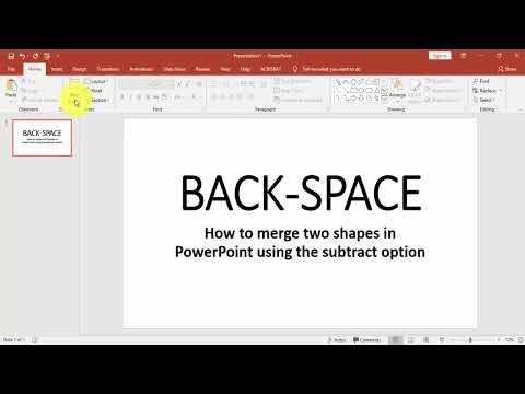How to merge two shapes in PowerPoint using the subtract option