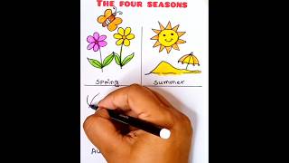Four Season Drawing Easy  season drawing shorts viral