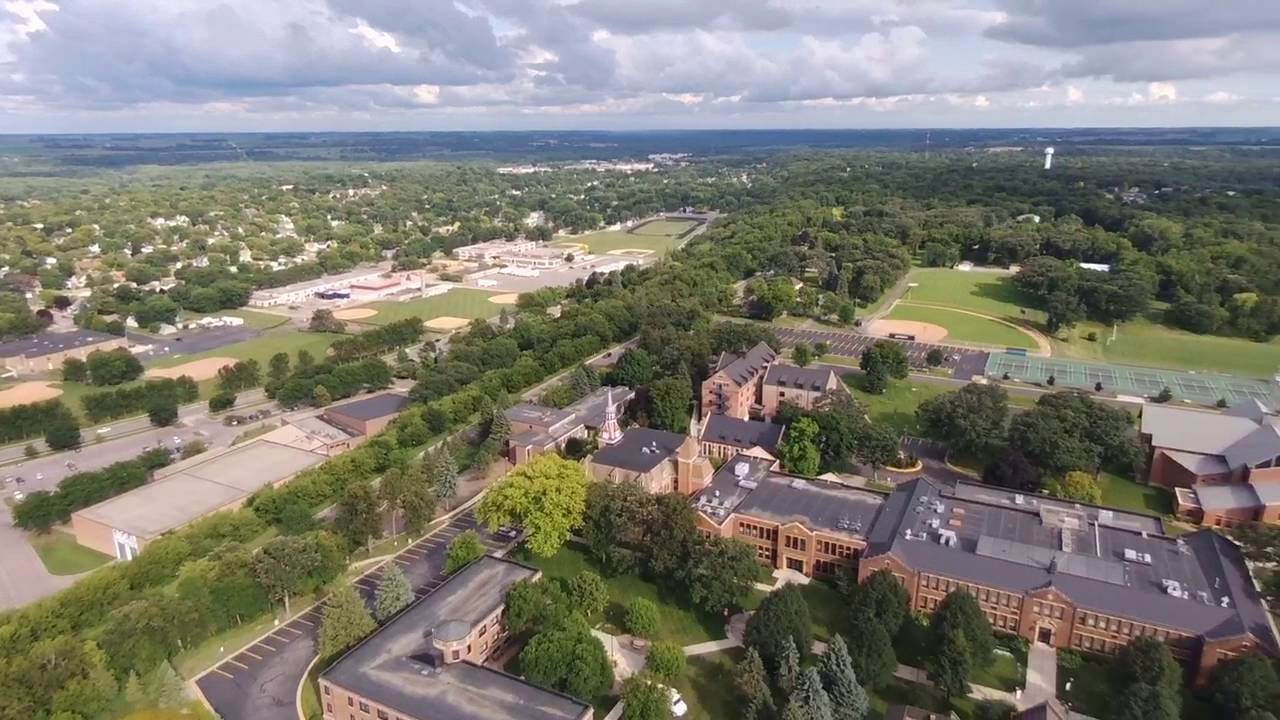 Herman the German statue, New Ulm Minnesota. drone panoramic video YouTube