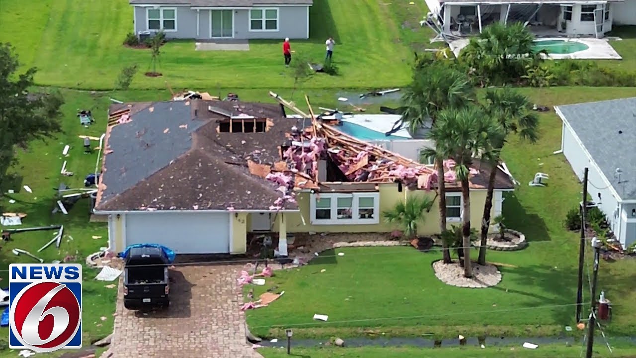 Drone video shows tornado damage in Palm Coast YouTube