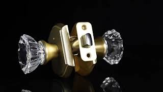 SENY Vintage Glass Door Knobs with Floral Crystal Design | Privacy, Passage & Dummy