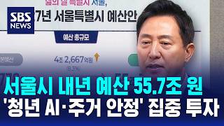 서울시 내년 예산 55.7조 원..'청년 AI·주거 안정' 집중 투자 / SBS 12시뉴스