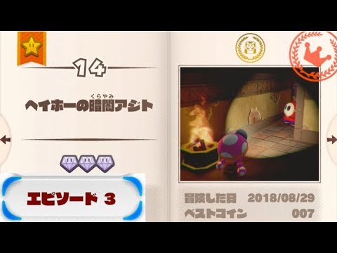 3 14 ヘイホーの暗闇アジト ダイヤ3個 お題クリア ドットキノピオ 攻略 進め キノピオ隊長 3 14 Shy Guy Shadow Den Captain Toad Youtube