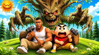 Shinchan and Franklin Playing TREES HATE YOU Troll Game!!🌴🌳Fun Gameplay🤣😂 | Roblox tamil |SR GamingX