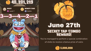 How to unlock Memefi secret combo today (June 27th) | Working combo for level 1 - 11