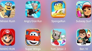 Ben 10,Tom Jetski 2,Subway Surf,Mario Run,Super Wings Run,Spongebob Run,Angry Gran Run,Minion Rush screenshot 4