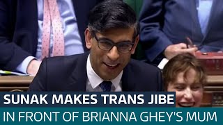 Rishi Sunak under fire after trans jibe made while Brianna Ghey's mother in Commons | ITV News screenshot 5