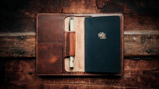 : Making a HANDMADE LEATHER PEN-LOOP JOURNAL || HYPER ASMR