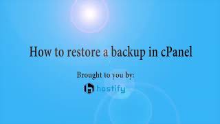 How to restore a backup in cPanel with Hostify screenshot 5