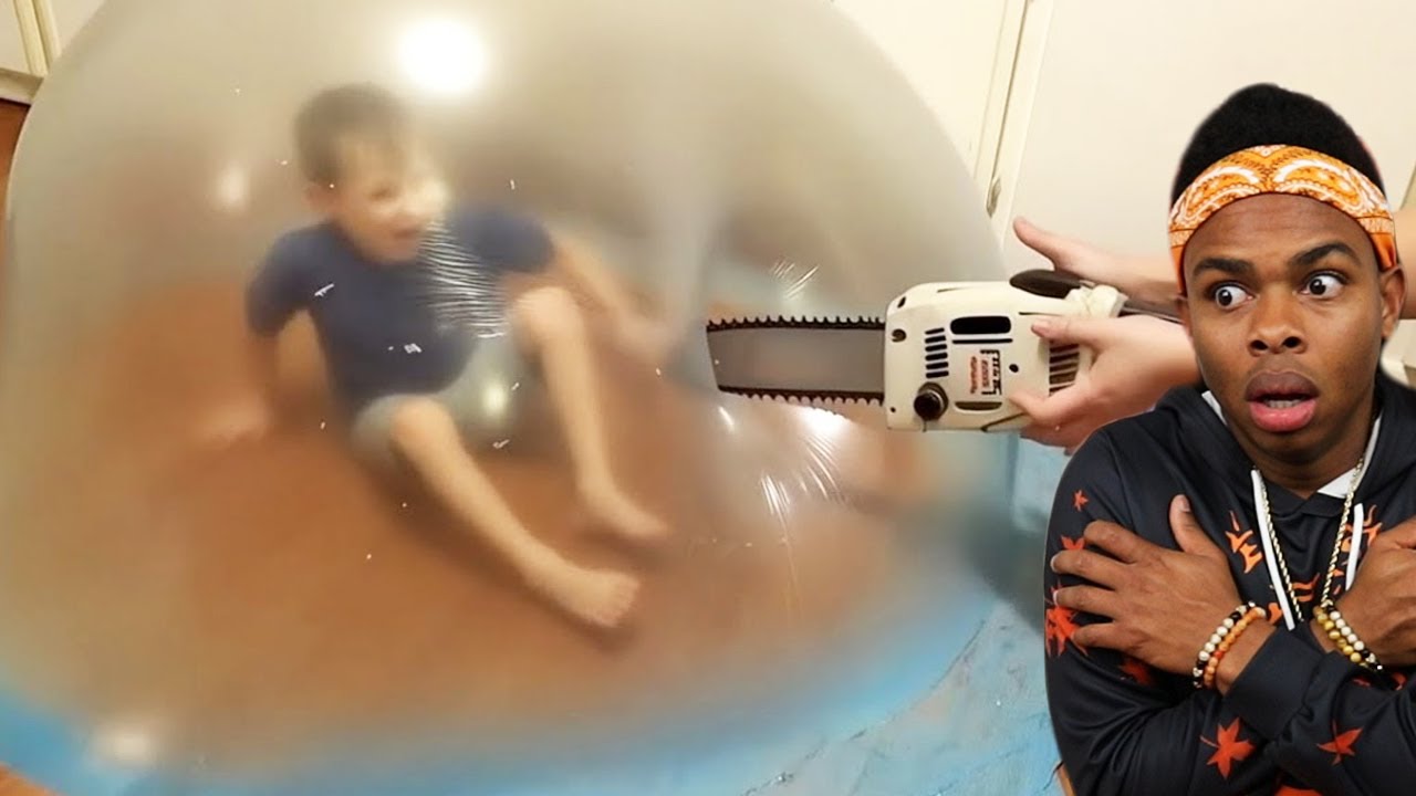 he got stuck inside a slime bubble..