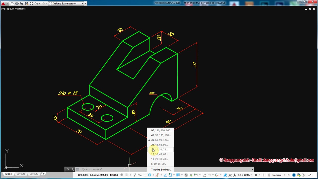 Autocad - Vẽ hình chiếu trục đo trong AutoCAD - YouTube