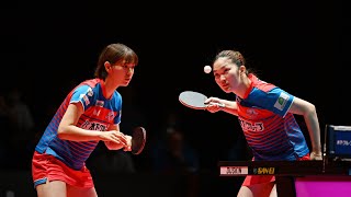木原美悠 長﨑美柚 vs 麻生麗名 ソンイジェン T10-10 木下アビエル神奈川 vs 日本生命レッドエルフ 2023年08月11日 江戸川区総合文化センター大ホール【卓球 Tリーグ公式】