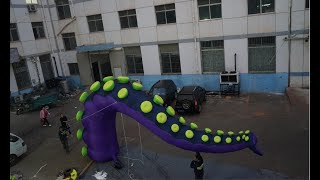 Giant inflatable art octopus tentacles
