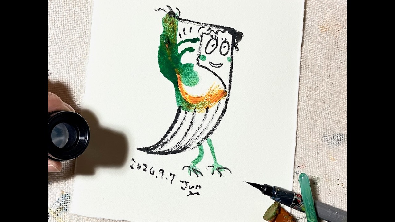 Happy Birthday Drawing＿2026.09.07「苦笑いする鳥。」が、うまれまし