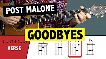 Goodbyes - Post Malone // Guitar Tutorial (CHORDS)