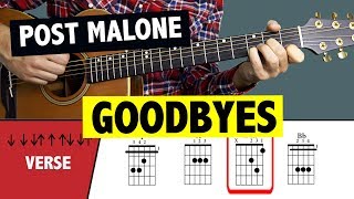 Goodbyes - Post Malone // Guitar Tutorial (CHORDS) screenshot 3