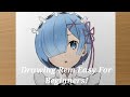 How to Draw Anime Easy Without Sketch - Drawing Rem Re zero